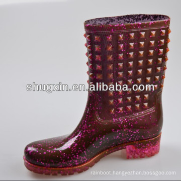 2014 Hot Sale PVC heel Rain Boots ,rain shoes for women